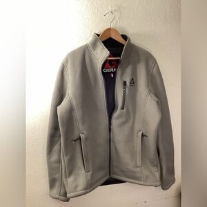 Gerry Mens Basecamp Zip Jacket Fleece Gray Large